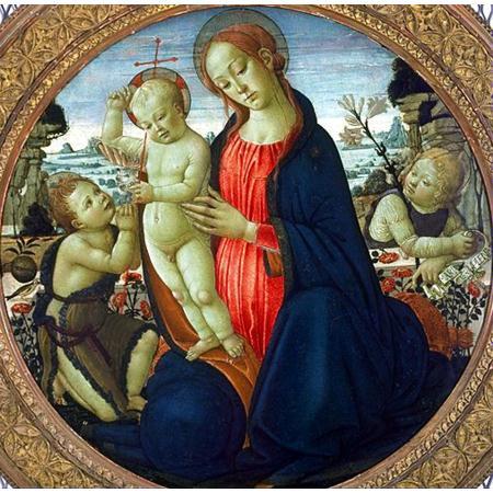 Madonna and Child with Infant, St. John the Baptist and Attending Angel, JACOPO del SELLAIO